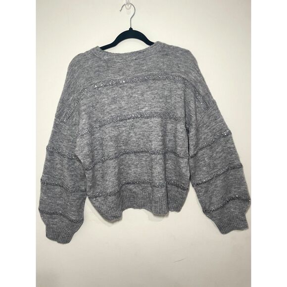 Splendid Rae Sequin Sweater Size L Soft Alpaca Wool Blend Sparkly NWT Holiday - Picture 2 of 7